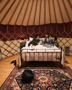 Bloomsburys Yurt Inside Relaxing